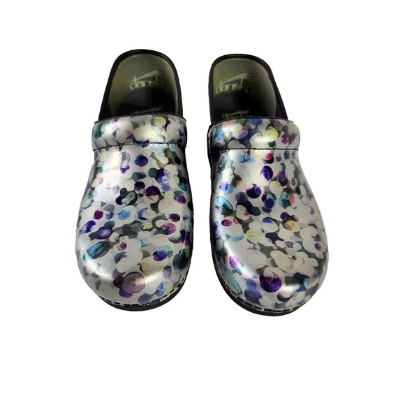 Dansko XP 2.0 Patent Leather Clog Womens EU38 US 7.5 8 Multi Dot Multicolor - Picture 2 of 9